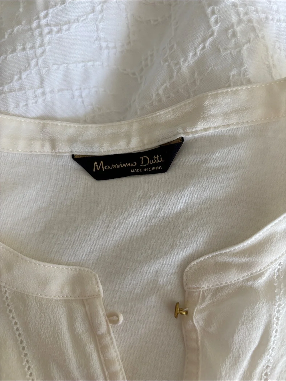 Massimo Dutti Silk Sleeveless Cream Blouse Size Medium - Picture 6 of 10